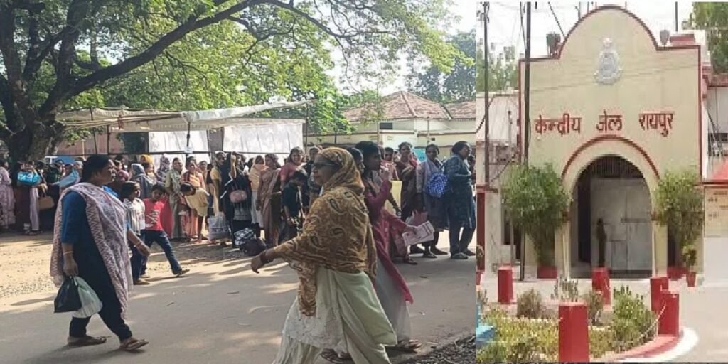 रायपुर सेंट्रल जेल में भाइयो संग बहनों ने मनाया रक्षाबंधन का त्योहार, सुबह से लगी लंबी लाइन, प्रवेश से पहले सुरक्षा के कड़े इंतजाम